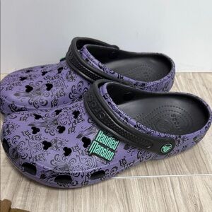 Disney Haunted Mansion Purple and Black Clogs